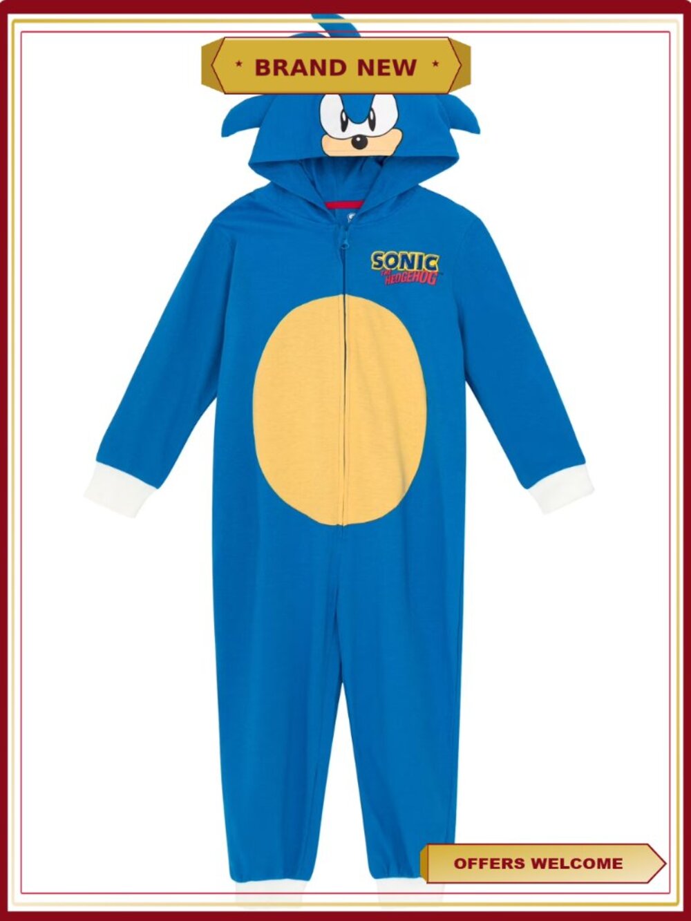 Sonic the Hedgehog Boys Girls One Piece Costume Coverall